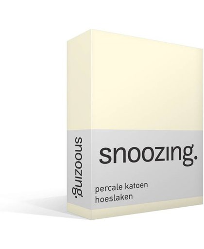Snoozing - Hoeslaken - Percale katoen - Eenpersoons - 70x200 cm - Percale katoen - Ivoor