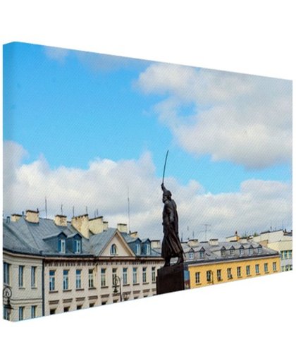 Standbeeld Warschau Canvas 120x80 cm - Foto print op Canvas schilderij (Wanddecoratie)