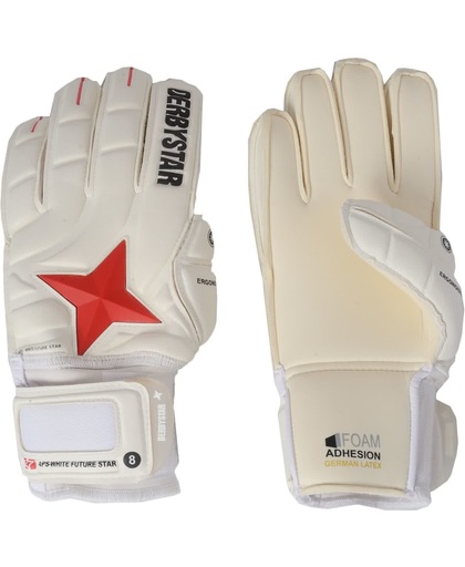 Derbystar APS White Future Star Keepershandschoenen Senior Keepershandschoenen - Unisex - wit/rood/zwart Maat 9.5/ Lengte hand 19.5cm