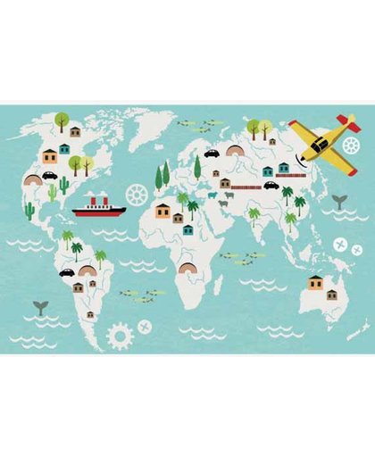 Wereldkaart voor de allerkleinsten Poster 60x40 cm