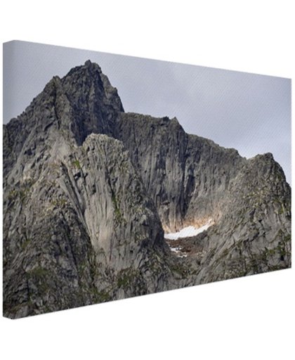 Bergtop Canvas 80x60 cm - Foto print op Canvas schilderij (Wanddecoratie)