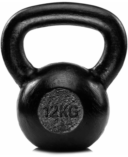 #DoYourFitness - 12 kg Kettlebell - »BlackStar« - 100 % Gietijzer handgewicht - in meerdere gewichtsklassen verkrijgbaar - zwart