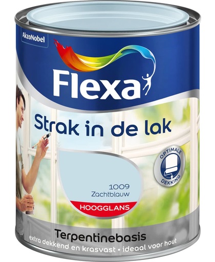 Flexa Strak In De Lak Hoogglans - Zachtblauw - 0,75 liter
