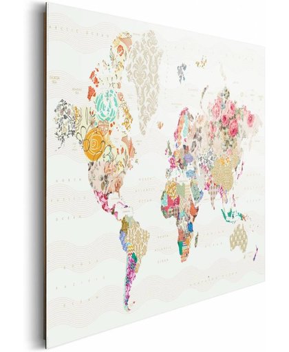 REINDERS Wereldkaart - Schilderij - 90x60cm