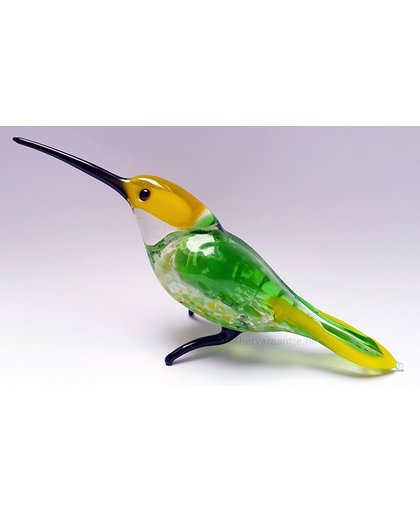 Beeldje kolibrie van glas handgemaakt 6 cm hoog