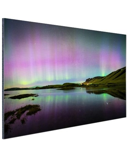 Waanzinnig noorderlicht in IJsland Aluminium 30x20 cm - Foto print op Aluminium (metaal wanddecoratie)