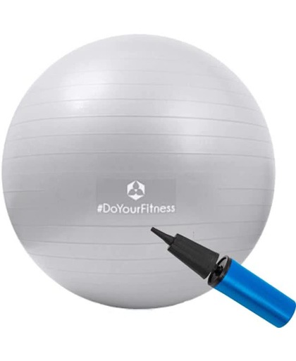 #DoYourFitness - Gymnastiek Bal - »Orion« - zitbal en fitness bal ter ondersteuning van lichaamshouding, coördinatie en balans - Maat : 85 cm. - zilver