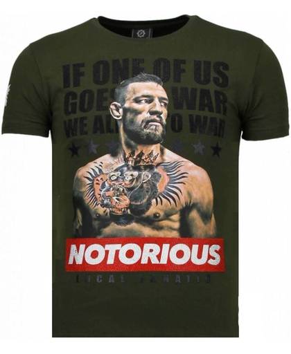 Local Fanatic Conor McGregor - Rhinestone T-shirt - Groen - Maten: S