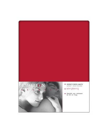 Jersey hoeslaken emotion rood-160/180 x 200 cm