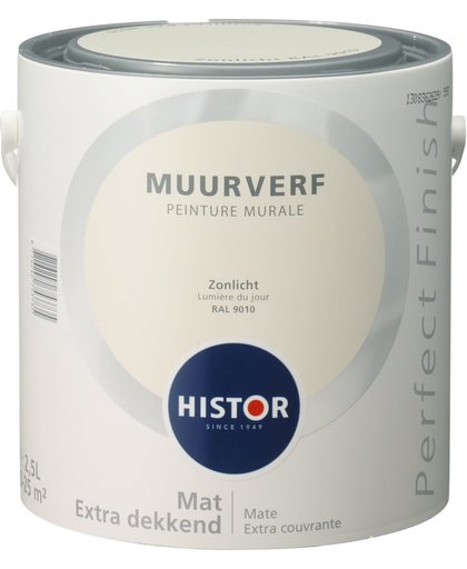 Histor Perfect Finish Muurverf Mat - 2,5 Liter - Zonlicht (Ral 9010)