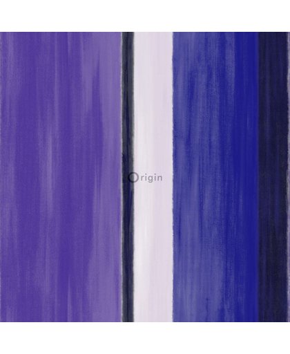 zijdedruk vlies behang strepen paars en indigo blauw - 346933 van Origin - luxury wallcoverings uit Mariska Meijers