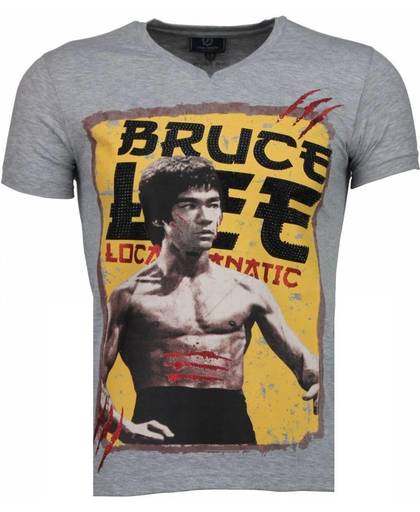 Local Fanatic Bruce Lee Hunter - T-shirt - Grijs - Maten: S