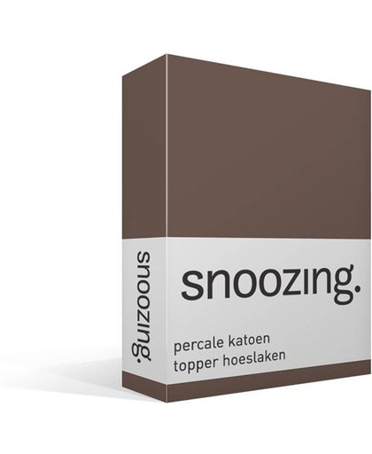 Snoozing - Topper - Hoeslaken - Percale katoen - Eenpersoons - 80x200 cm - Percale katoen - Taupe