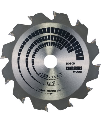 Bosch Cirkelzaagblad Construct Wood 150 x 20/16 x 2,4 mm, 12