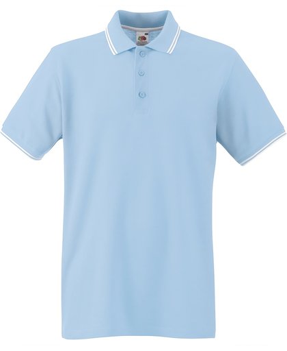 Fruit of the Loom Polo Tipped Sky Blue/White