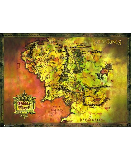 Lord of the Rings-poster-map-kaart-Middle Earth-extra Large-100x140cm.