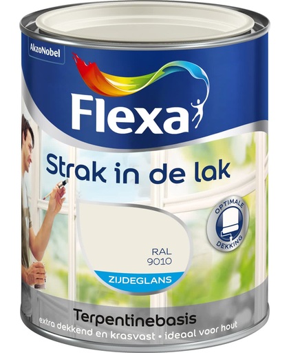 Flexa Strak In De Lak Zijdeglans - Gebroken wit - 0,25 liter