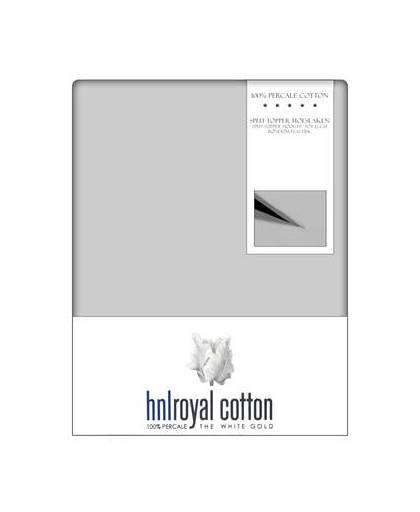 Split-topper hoeslaken zilver hnl (percal)-200 x 220 cm