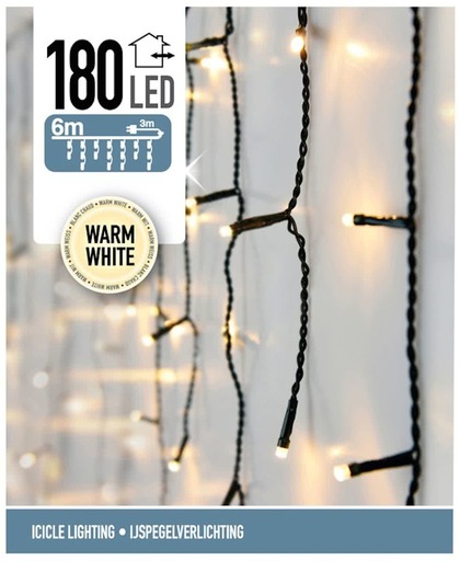 IJspegel verlichting 180 LED's 6 meter warm wit