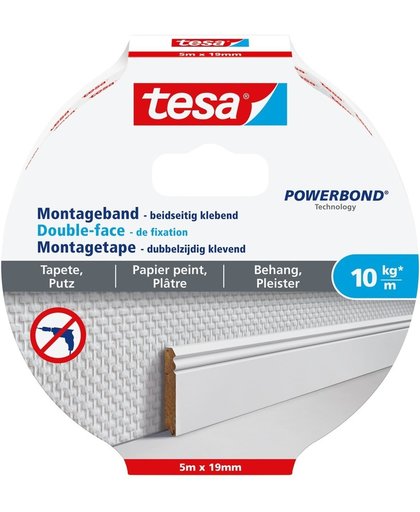 Tesa Powerbond montage tape gevoelige oppervlakken 77743 5 m x 19 mm