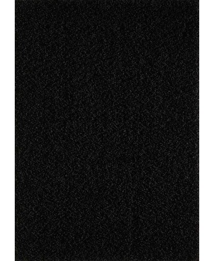 Vloerkleed Zwart Effen Hoogpolig Tapijt Loca - 160x230cm
