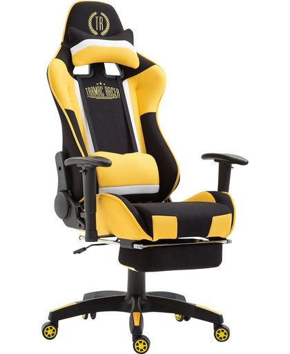 Clp Bureaustoel JEREZ, gaming chair met en zonder voetensteun leverbaar, bureaustoel, directiestoel, met kantelmechanisme,  belastbaar tot 136 kg, Bekleding van Stof - zwart/geel, met voetsteun