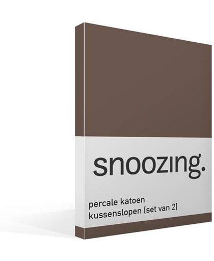 Snoozing - Kussenslopen - Set van 2 - Percale katoen - 60x70 cm - Taupe
