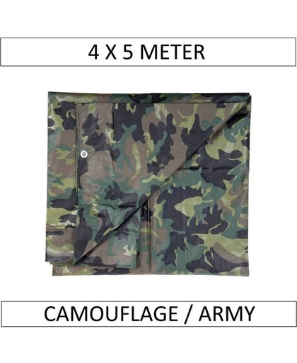 Afdekzeil Camouflage / Leger 4 x 5 meter (20m2)