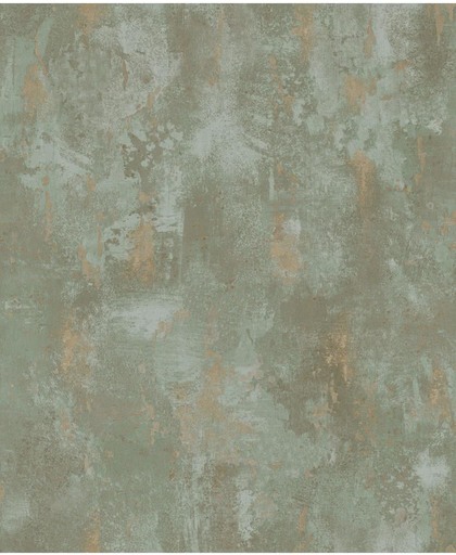 Textured Plains beton groen/beige behang (vliesbehang, groen)