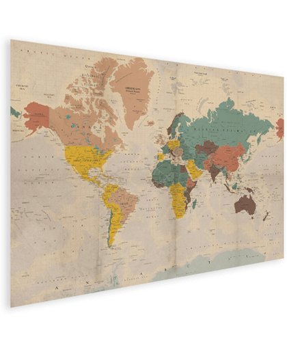 Wereldkaart Verkleurd historisch Poster 40x30 cm