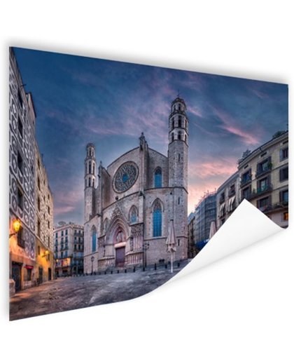 Kerk Santa Maria del Mar in Barcelona Poster 120x80 cm - Foto print op Poster (wanddecoratie)