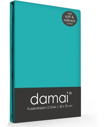 Damai - Kussensloop - 60 x 70 cm - Turquoise  - 2 stuks