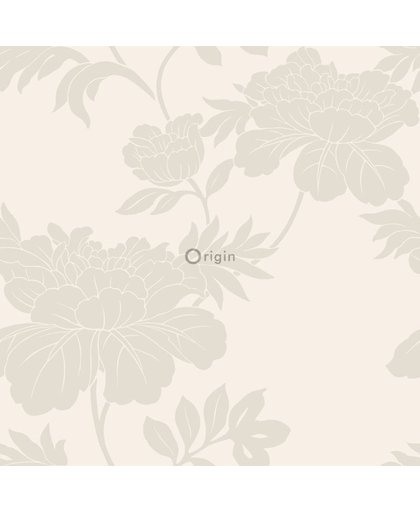 lijmdruk vlies behang bloemen beige - 345922 van Origin - luxury wallcoverings uit Ouverture