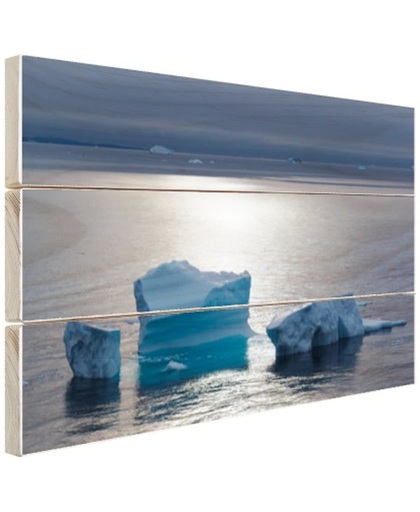 Drijvend ijs Noordpool Hout 30x20 cm - Foto print op Hout (Wanddecoratie)