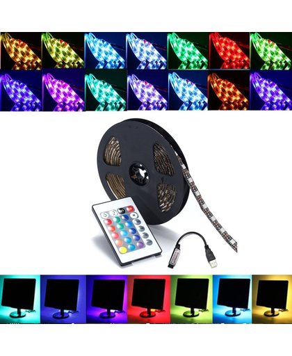 100 CM Complete TV led RGB strip set inclusief afstandsbediening - TV led strips multicolor (RGB) inclusief IFR afstandsbediening – Plug and Play TV led RGB strip set