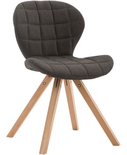 Clp Design retro stoel ALYSSA, bezoekersstoel, woonkamerstoel, eetkamerstoel, objectstoel, vergaderstoel, vierkant beukenhouten frame, bekleding van stof - donkergrijs kleur onderstel : natura,