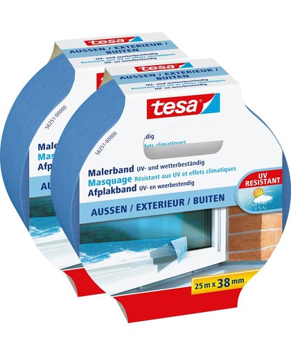 Tesa Premium Classic afplakband 50 m x 50 mm 2 stuks