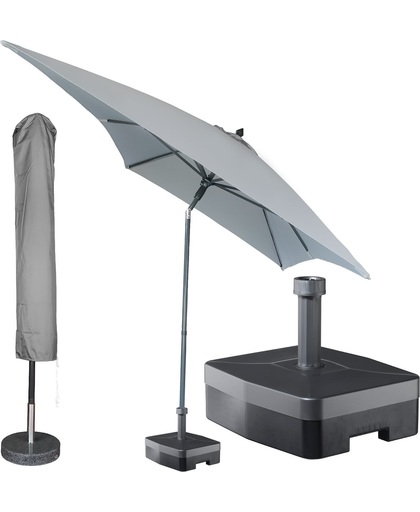 Kopu - Rechthoekige Parasol met voet en bijpassende parasolhoes - 300 x 200 cm - Grey