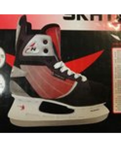 Nijdam 0107 Hockeyschaats - Schaatsen - Zwart/Rood - Maat 40