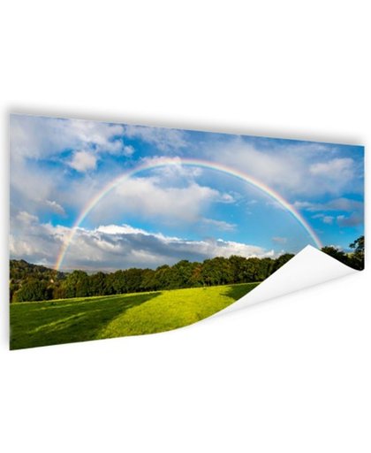 Spectaculaire dubbele regenboog Poster 90x60 cm - Foto print op Poster (wanddecoratie)