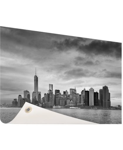 Manhattan New York in zwart-wit Tuinposter 120x80 cm - Foto op Tuinposter (tuin decoratie)