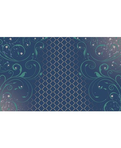 Fotobehang Swirl Pattern Blue Green | XL - 208cm x 146cm | 130g/m2 Vlies