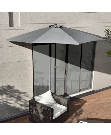 Parasol halfrond voor balkons of terrassen - Grijs