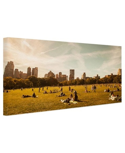 Central Park zonnig Canvas 30x20 cm - Foto print op Canvas schilderij (Wanddecoratie)