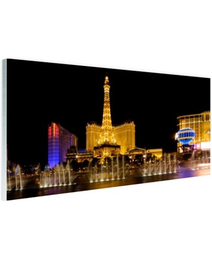 Verlichte Las Vegas strip Glas 30x20 cm - Foto print op Glas (Plexiglas wanddecoratie)