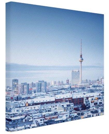 Berlijn winter stadslandschap Canvas 60x80 cm - Foto print op Canvas schilderij (Wanddecoratie)