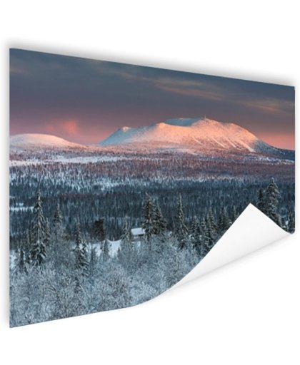 Winters berglandschap Poster 150x75 cm - Foto print op Poster (wanddecoratie)