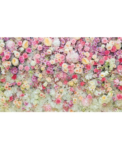 Fotobehang Beautiful Flowers Pastel Colours | XXXL - 416cm x 254cm | 130g/m2 Vlies