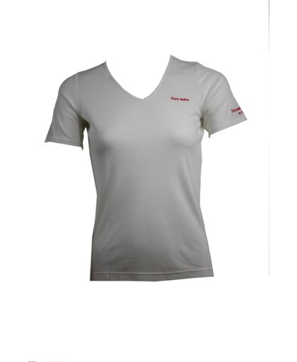 Sun-Safer zondoorlatende dames T-shirt wit met V-hals maat XXL bruin worden zonder te verbranden