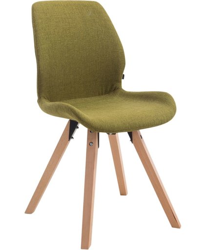 Clp Bezoekersstoel PERTH, eetkamerstoel, wachtkamerstoel, bekleding van stof, - groen, kleur onderstel : vierkant natura,